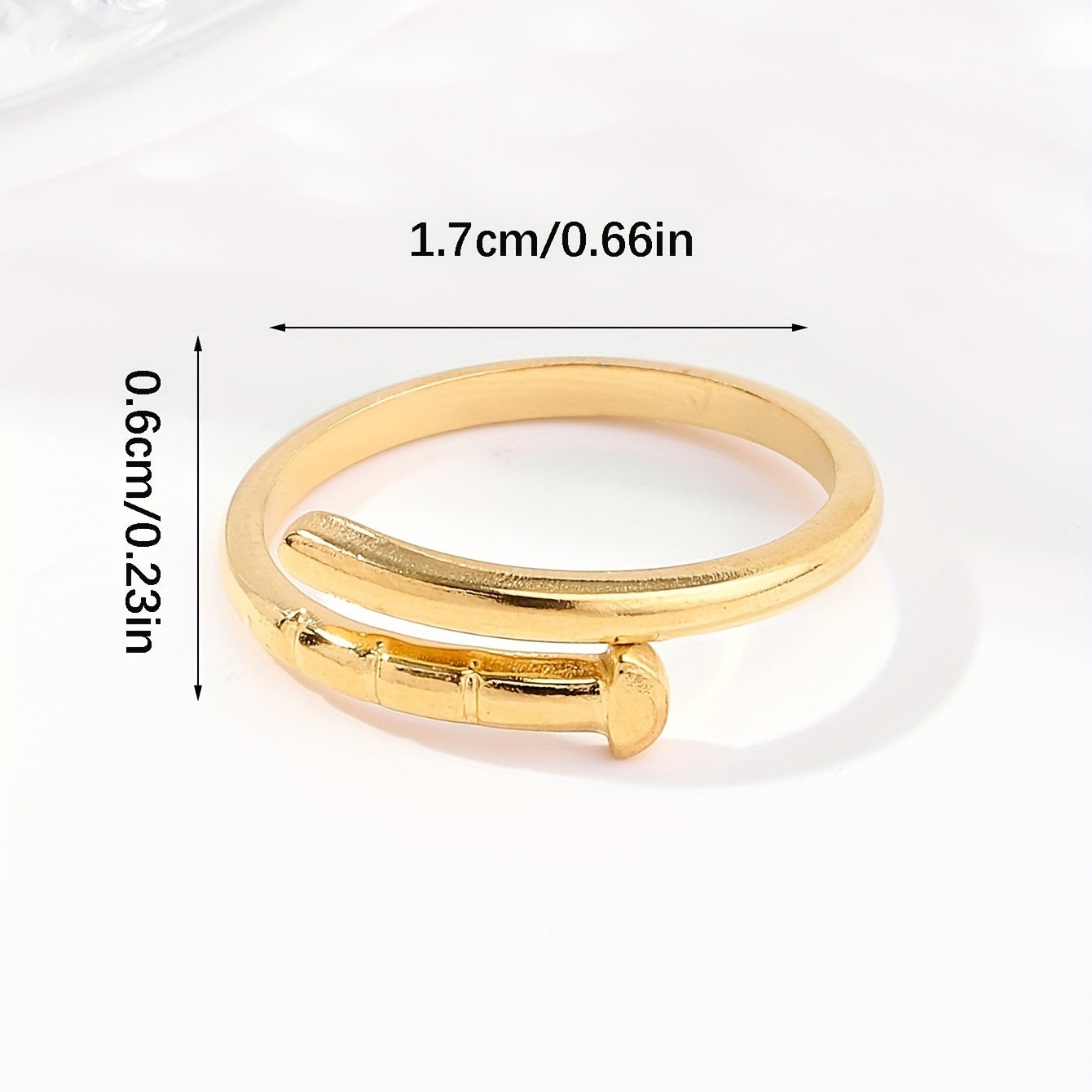 Iron Nail Stainless Steel Open Ring Men Women