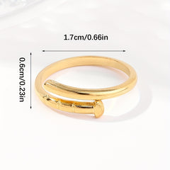 Iron Nail Stainless Steel Open Ring Men Women
