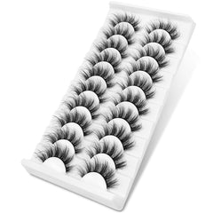 10 Pairs 6D Faux Mink Natural False Eyelashes Fluffy Dramatic Lashes