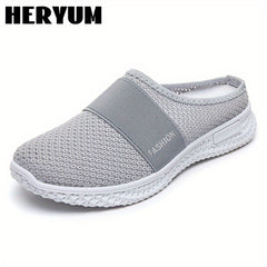 Women's Breathable Knit Mule Sneakers Lightweight Slip On Shoes