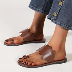 Women's Loop Toe Slide Sandals Lightweight Open Toe Slip On Shoes