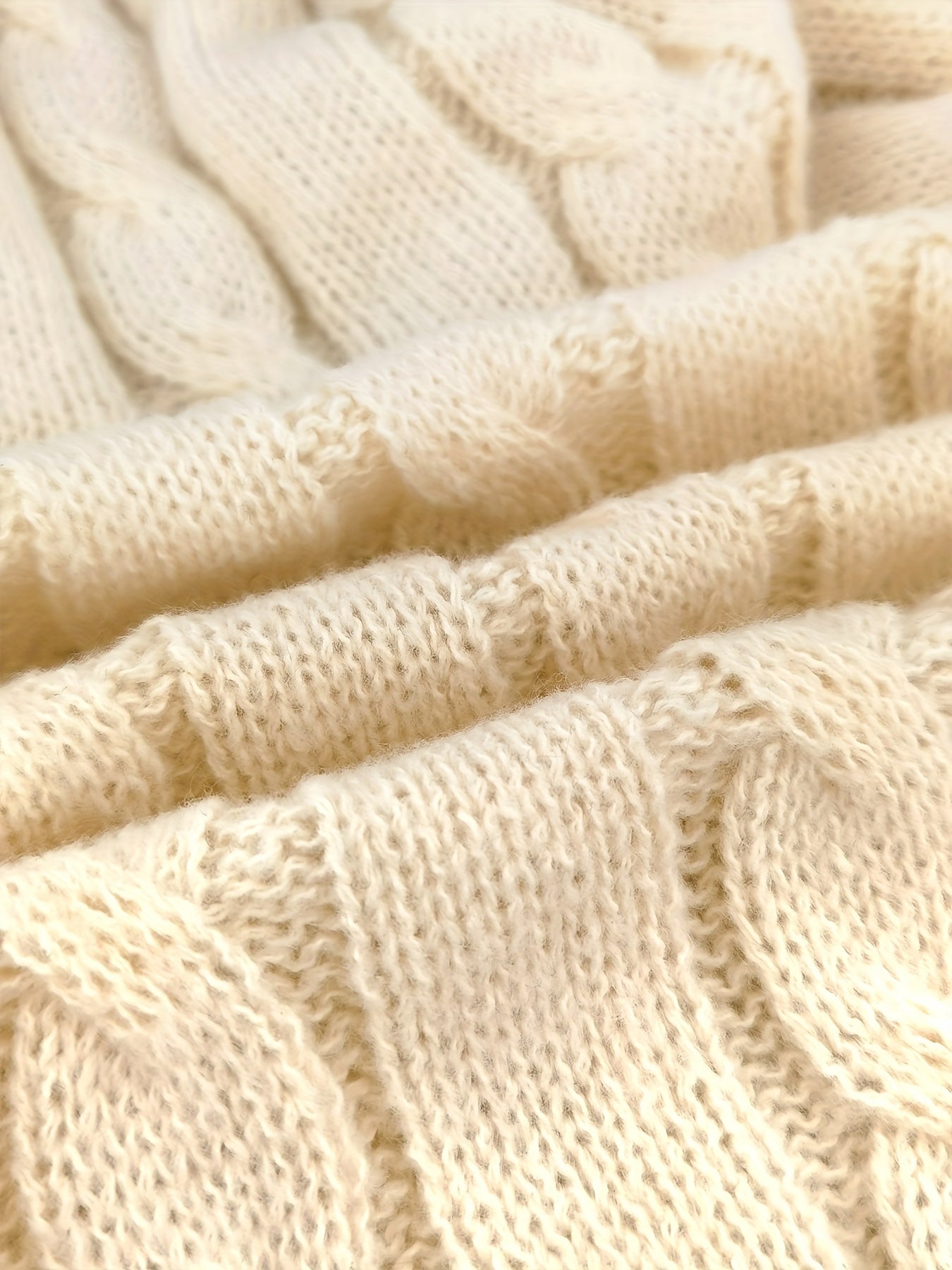 Preppy Knitted Cable Sweater Men's Casual Warm V Neck Retro Pullover