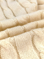Preppy Knitted Cable Sweater Men's Casual Warm V Neck Retro Pullover