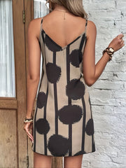 Polka Dot Print Cami Dress V Neck Loose Casual Summer Dress Women's Clothing