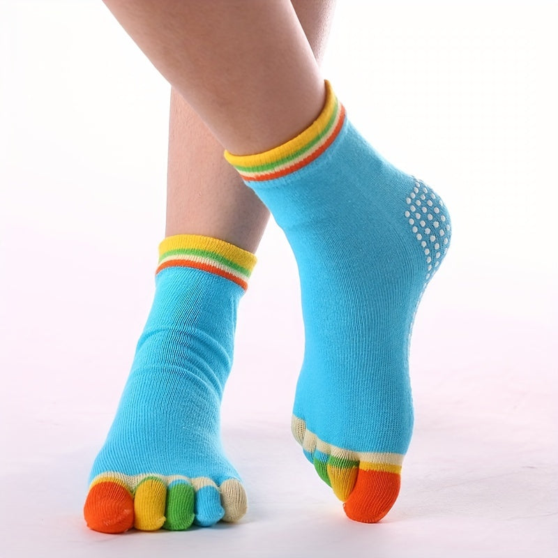 Colorful Five Finger Socks for Yoga Non-slip Sport Socks