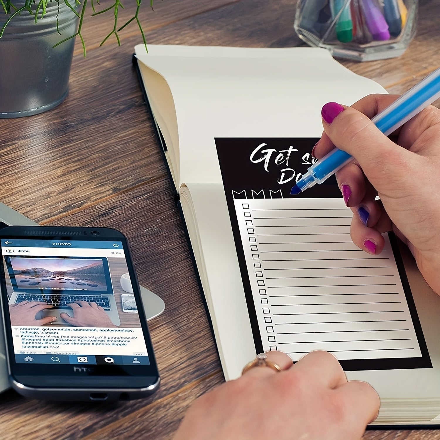 Magnetic Grocery Store List Pad with Pen Holder