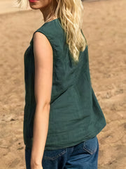 Solid Round Neck Slim Tank Top