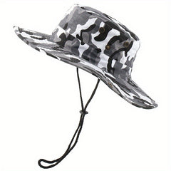 Men's Camo Large Brim Bucket Hat for Outdoor Activities