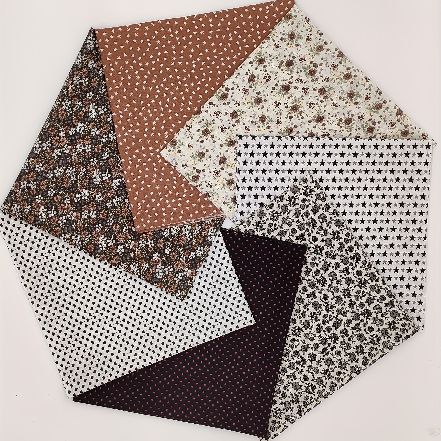 14pc Cotton Fabrics Precut Quilting Squares DIY Patchwork Quarter Sheets
