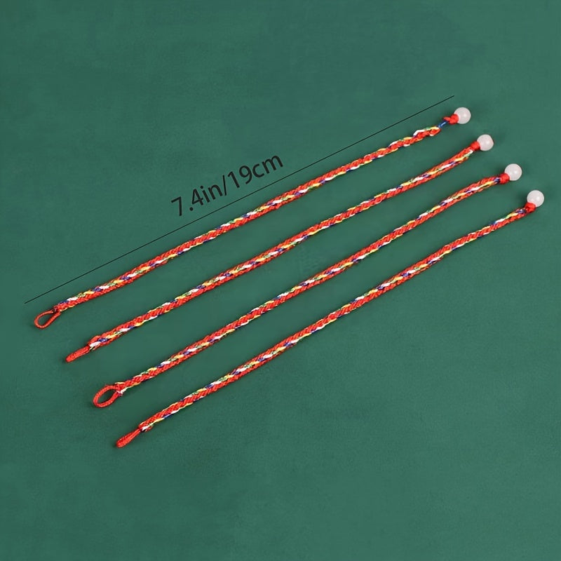 2 Pcs Colorful Rope Bracelet Good Luck Couple Holiday Gift
