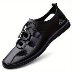 Men's Cut Out Slip On Faux Leather Sandals