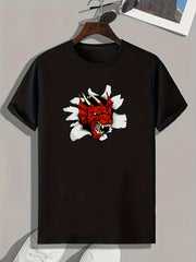 Monster Print Men's Graphic T shirt for Summer