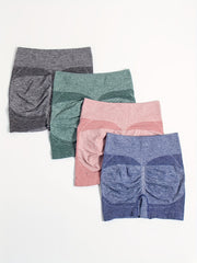 4pcs Elastic Sports Lounge Shorts Fitness Womens Loungewear