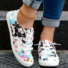 Women's Tie Dye Canvas Shoes Low Top Flat Sneakers