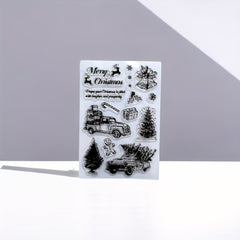 Christmas Word Bell Tree Truck Painting Tool Silicone Stamp
