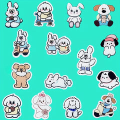 15pcs Kpop Acrylic Pins Stickers Bunny Puppy Back to School Gift For Girls