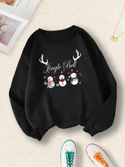 Snowman Snowflake Print Sweatshirt Christmas Women's Clothing