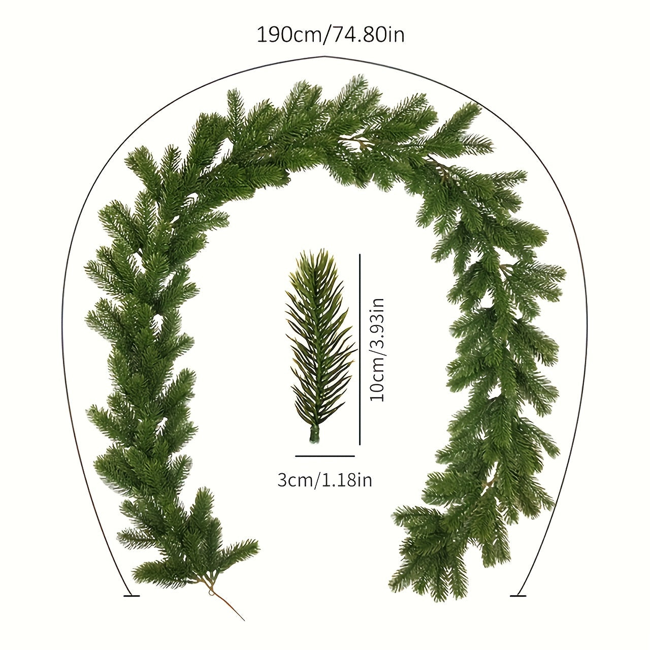 Artificial Green Christmas Wreath Pine Branch Decor