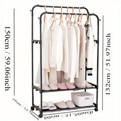 Thickened Drying Rack Shoe Cap Storage Coat Rack With Wheels