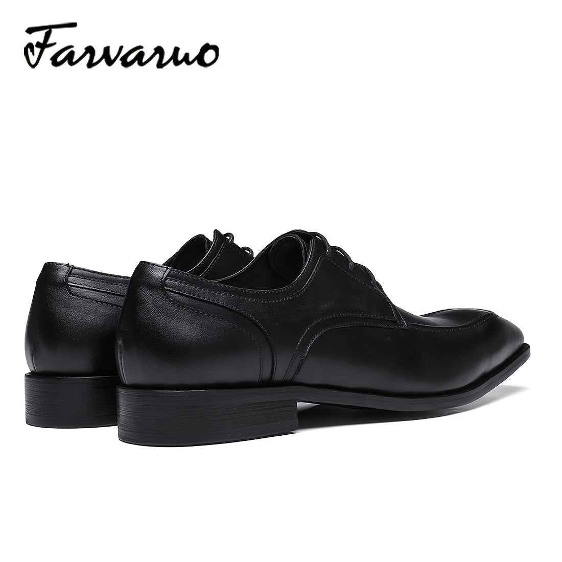 FARWARWO Men's Leather Derby Shoes Pointed Toe Formal Dress Shoes