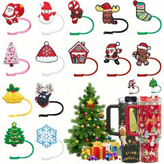 9pcs Silicone Straw Cover Reusable Dustproof Drinking Straw Plug