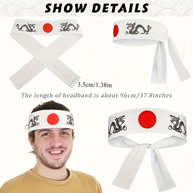 Samurai Headband Red Circle Karate Taekwondo Judo Chef Hats