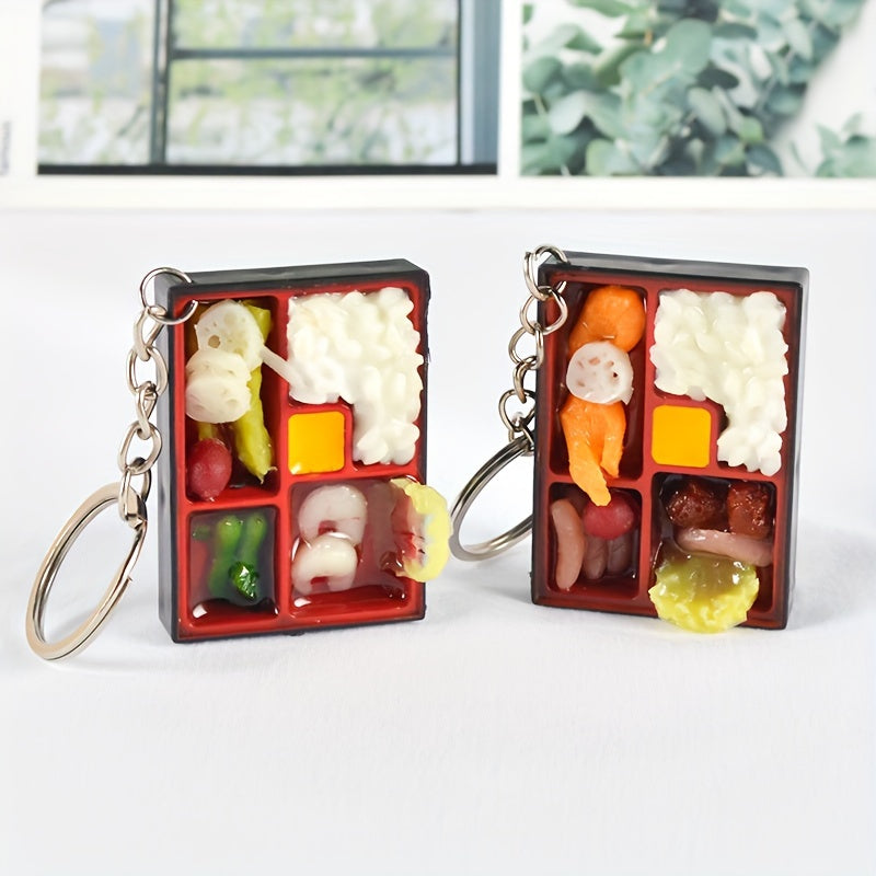 Food Lunch Box Model Pendant Key Chain Car Bag Charm Gift