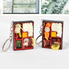 Food Lunch Box Model Pendant Key Chain Car Bag Charm Gift
