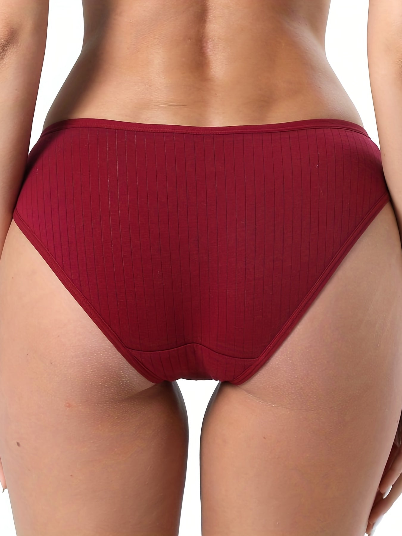 4 Pcs Heart Embroidery Briefs Soft & Comfy Panties Women's Lingerie