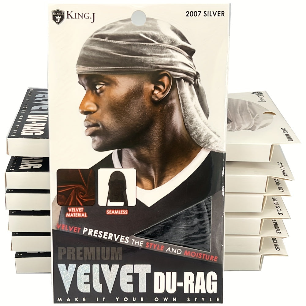 Velvet Durag For Waves Long Tie Waves Cap Men Durag Soft Smooth Breathable