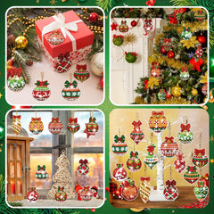 20pcs DIY Diamond Painting Keychain Kit Christmas Ball Mosaic Pendant Decoration