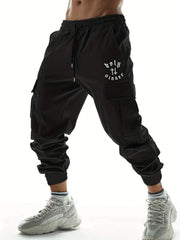 Sinner Letter Print Cargo Pants Men's Joggers