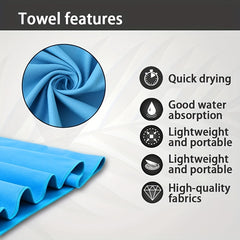 Quick Drying Microfiber Towel for Sports Gym Yoga Beach - Portable Water Absorbe