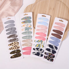 10pcs Bohemian Floral Bow Hair Clip Side Clip Mixed Decorative Hair Accessories