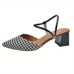 Women's Colorblock Ankle Strap Sandals Block Heel Shoes