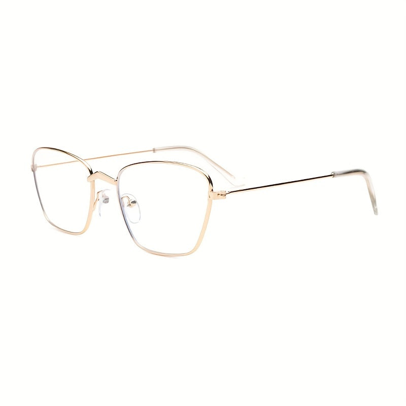 Vintage Thin Metal Frame Clear Lens Glasses Anti Light Eyewear