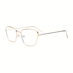 Vintage Thin Metal Frame Clear Lens Glasses Anti Light Eyewear