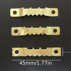 100pcs 45 8mm Golden Saw Tooth Hangers Canvas Picture Frame Hooks Screws