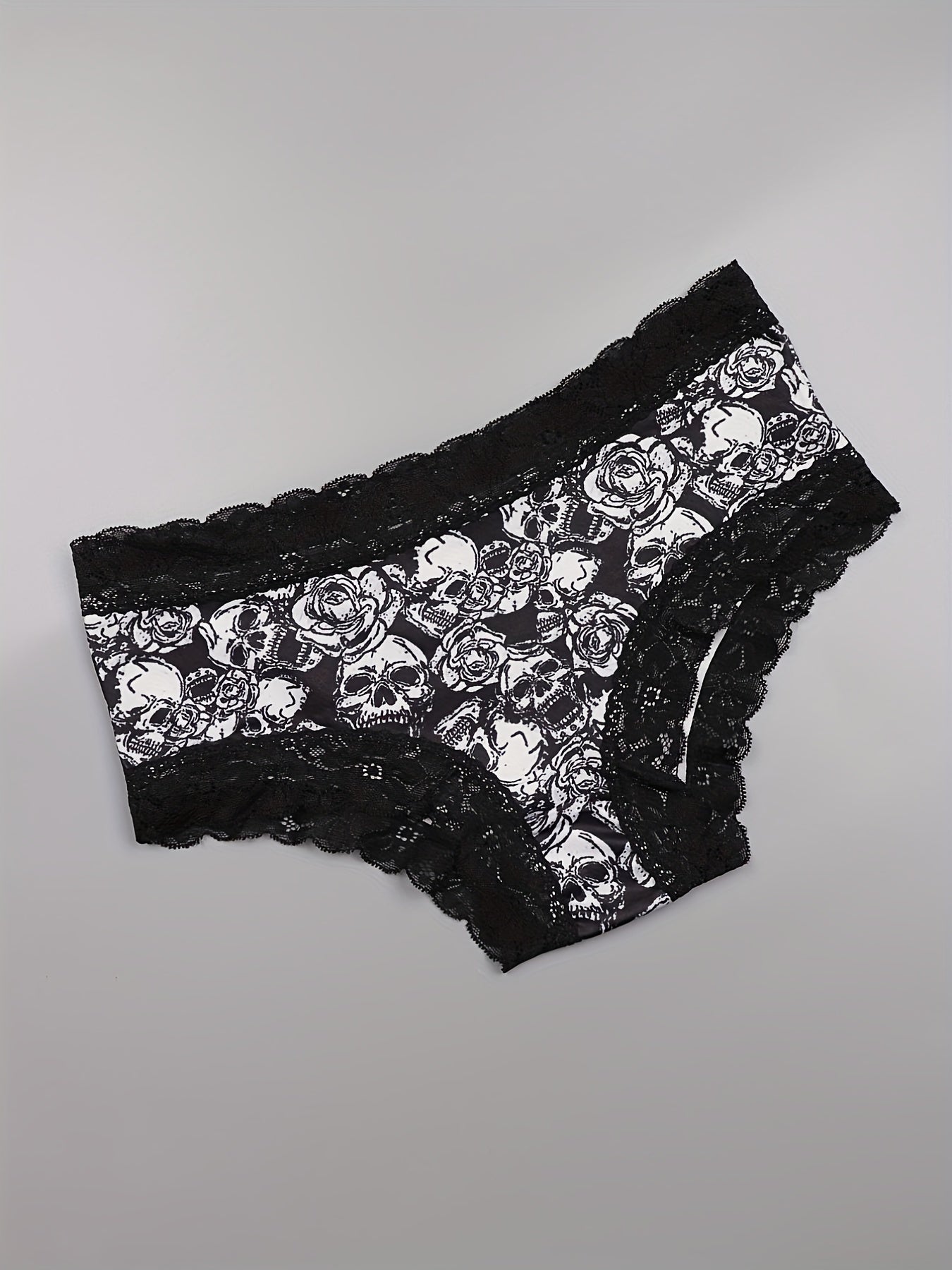 3-Pack Plus Size Gothic Panties Set Women's Skull Print Contrast