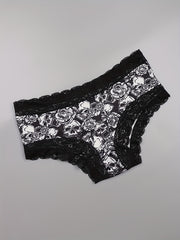 3-Pack Plus Size Gothic Panties Set Women's Skull Print Contrast