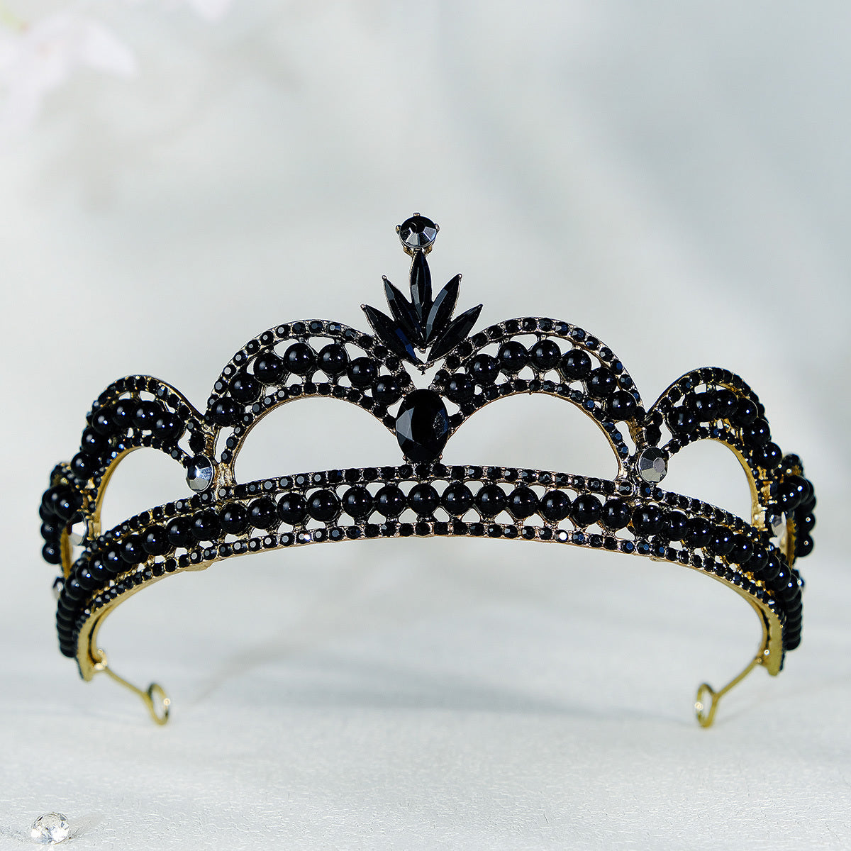 Rhinestone Faux Pearl Crown Hairband Tiara Party Favor Wedding Birthday