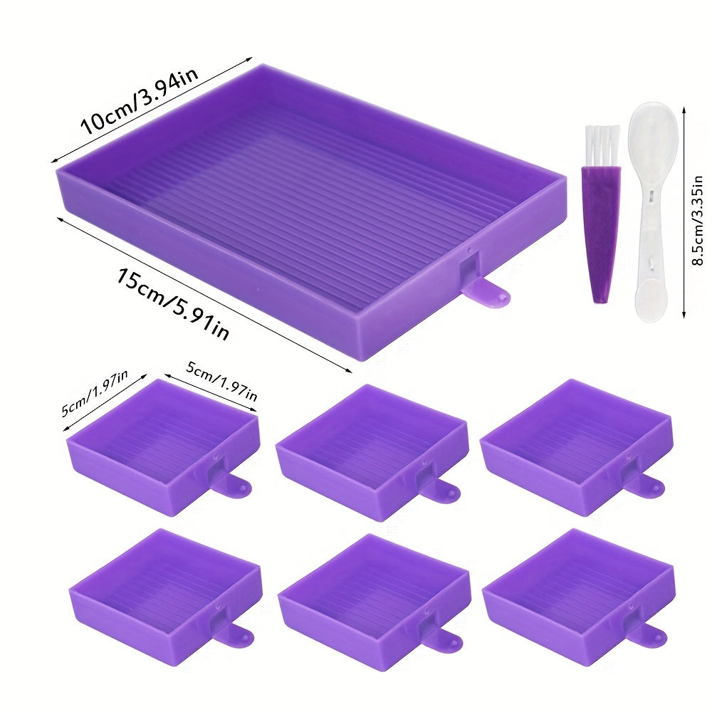 6 Grid Palette Diamond Painting Tray Kits Large Capacity Drill Plate