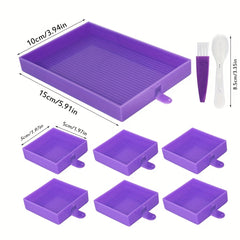6 Grid Palette Diamond Painting Tray Kits Large Capacity Drill Plate