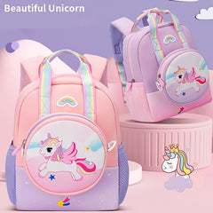 2pcs Rabbit Unicorn Shape Backpack With Crossbody Bag for Girls