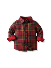 Boys' Colorblock Plaid Button Shirt