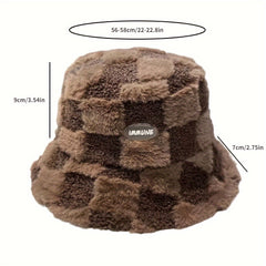 Winter Bucket Hat Fluffy Casual Warm Fisherman Hats For Men Women