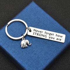 Inspirational Quote Elephant Keychain Backpack Decorative Accessory