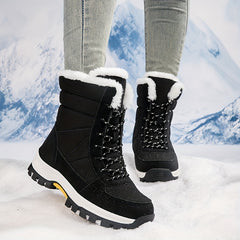 Women's Snow Boots Faux Leather Winter Warm Walking Boots