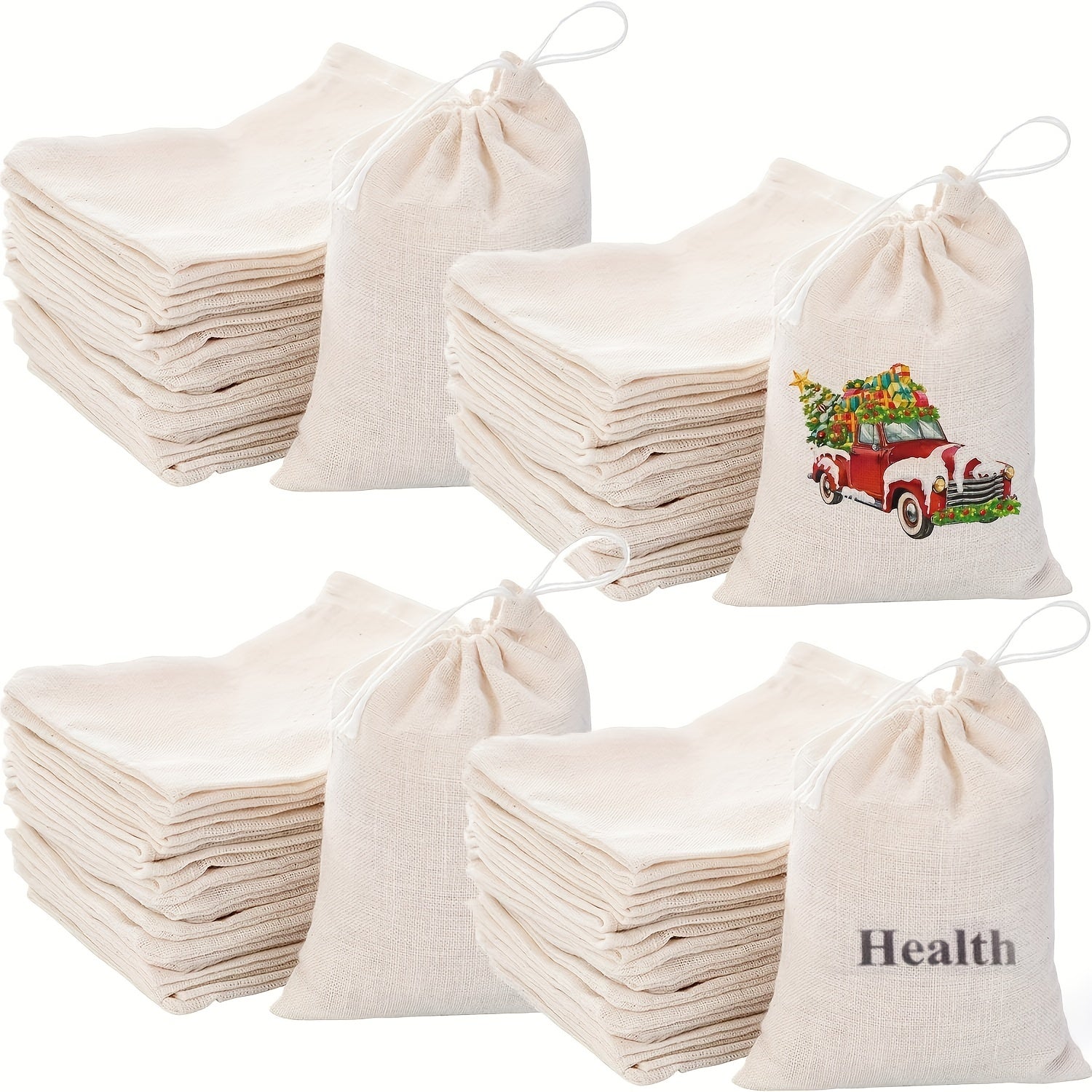 10pcs Cotton Drawstring Bags Traditional Chinese Medicine Bags
