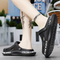 Men's Alphabet Detail Lightweight Comfy Clogs Non Slip Garden Shoes